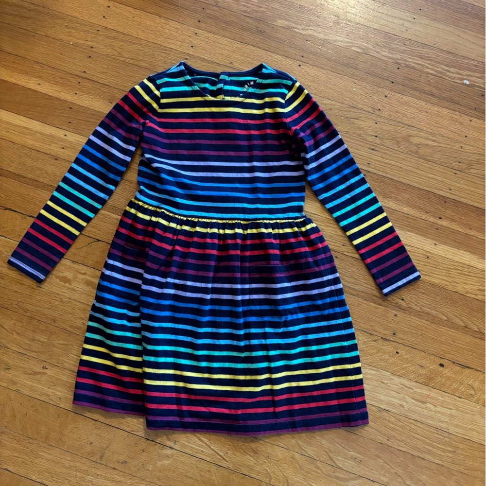 Primary Rainbow Striped Dress